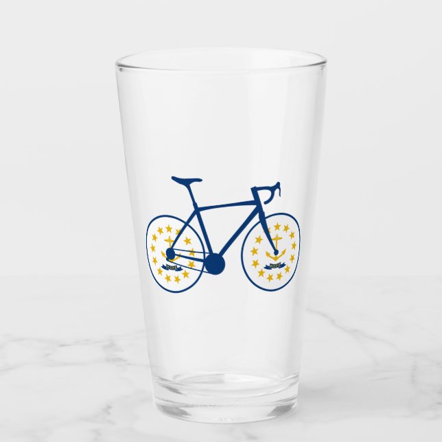 Verre Drapeau Rhode Island à vélo (Devant)