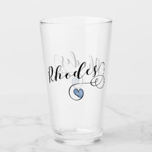 Verre Drapeau Rhodes En Coeur, Grèce