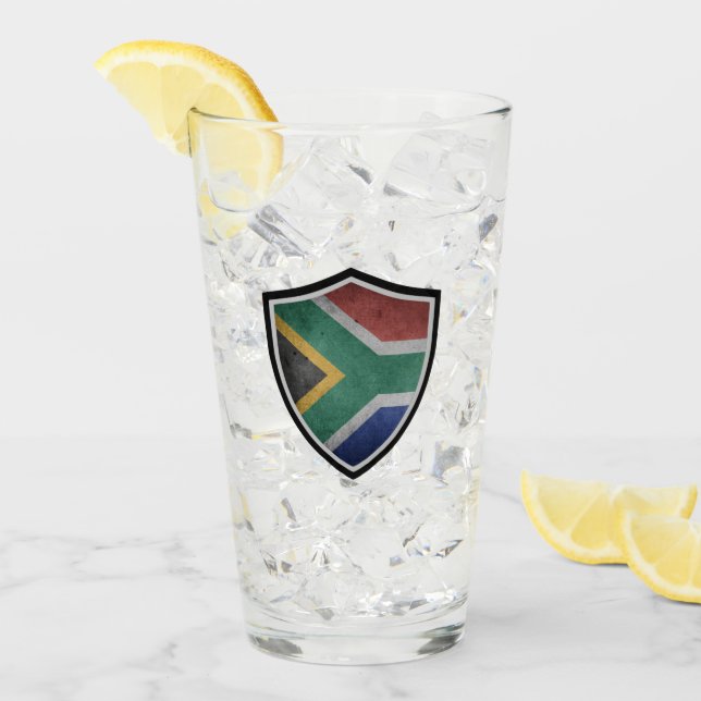 Verre Drapeau sud-africain (Devant glace)