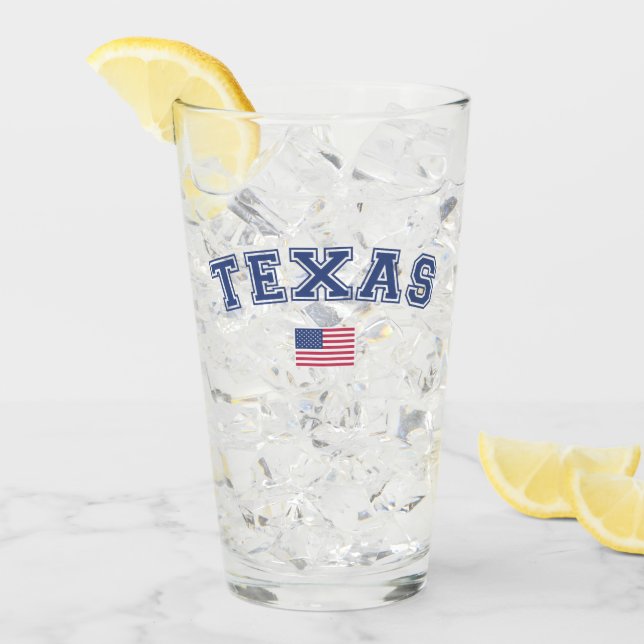 Verre Drapeau Texas State USA (Devant glace)