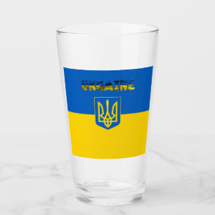 Verre Drapeau ukrainien Armoiries