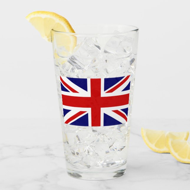 Verre Drapeau Union Jack du Royaume-Uni (Devant glace)