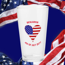 Drapeau USA Cœur Funky Personnalisé