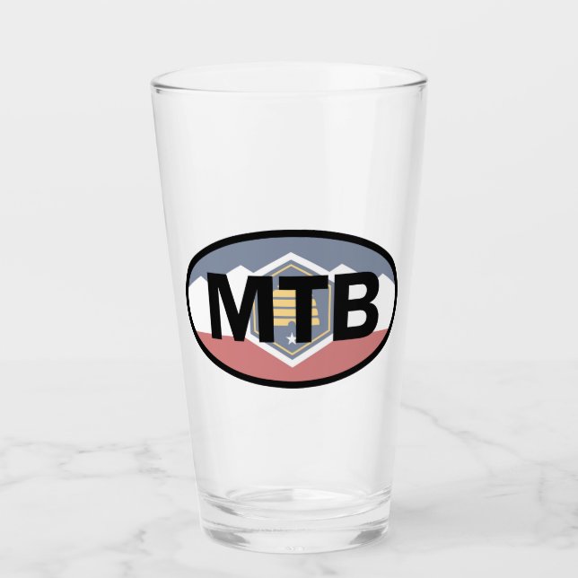 Verre Drapeau Utah Mountain Vélo Oval (Devant)