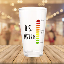 Drôle B.S. Meter Pint Glass - Gag Cadeau pour lui,