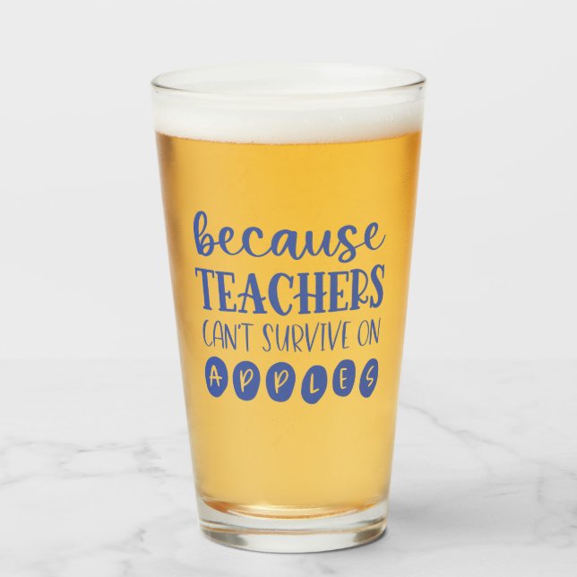 Verre Drôle cadeau enseignant personnalisé Survivre sur  (Devant (rempli))
