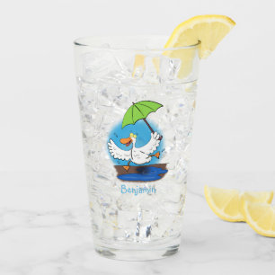 Verre Drôle canard avec parapluie dessin animé