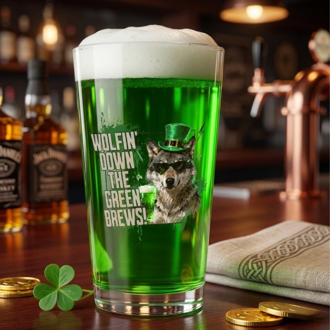Verre Drôle de Louve Verte de la Bière de la Saint-Patri (Créateur téléchargé)