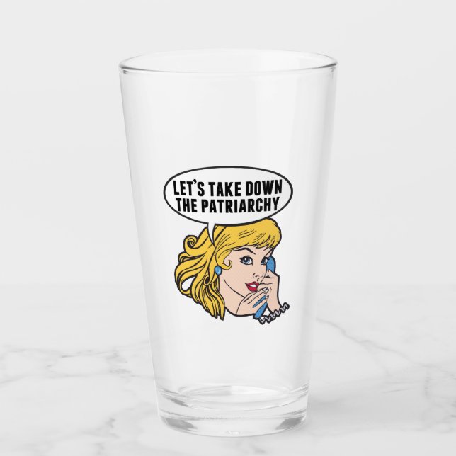 Verre Drôle féministe Pop Art Anti Patriarcat Rétro Femm (Devant)