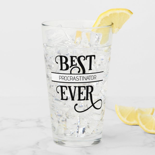 Verre Drôle meilleur titre d'emploi Procrastinator jamai (Dos glace)