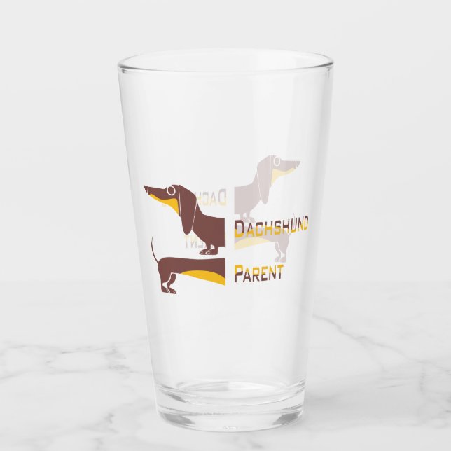 Verre Drôle mignon dachshund pour parent chien long (Devant)