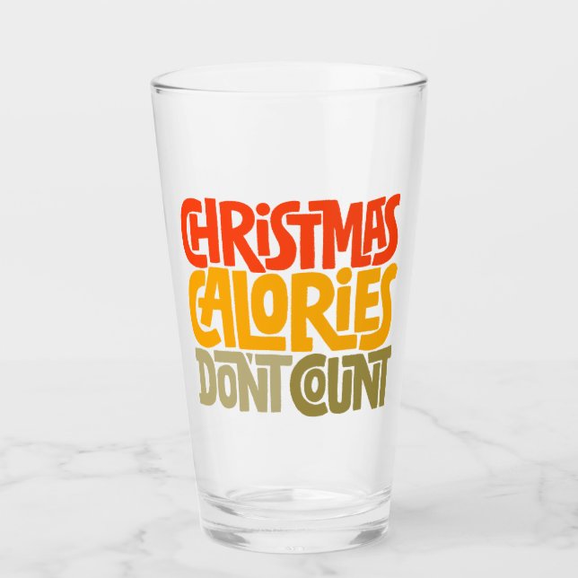 Verre Drôle Noël Calories Ne comptez pas le design (Devant)