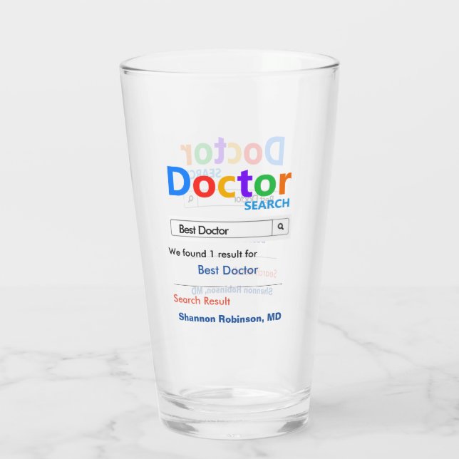 Verre Drôle personnalisé Meilleur cadeau de médecin (Dos)