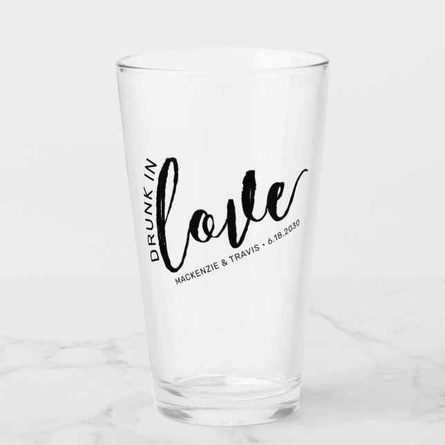 Verre Drunk in Love Couple Faveur romantique (Devant)