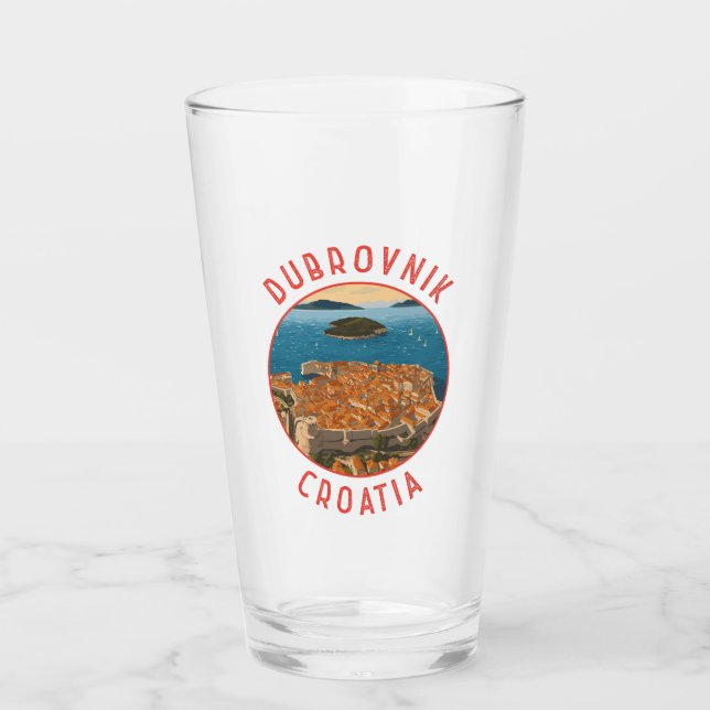 Verre Dubrovnik Croatie Cercle retro désorganisé (Devant)