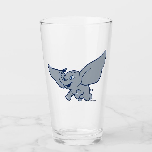 Verre Dumbo| Dessin en duvet avec plumes (Devant)