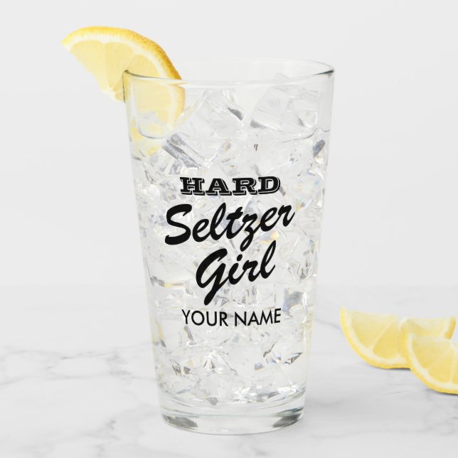 Verre Dur seltzer fille personnalisée bachelorette de fê (Devant glace)