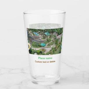 Verre eau océan plage photo ajouter nom texte place été