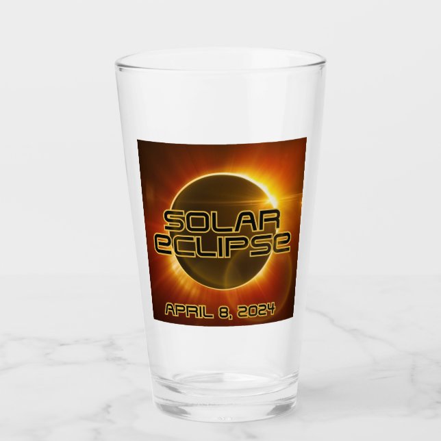 Verre Éclipse solaire 8 avril 2024 (Devant)