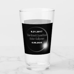 Verre Éclipse solaire double date 2024 et 2017