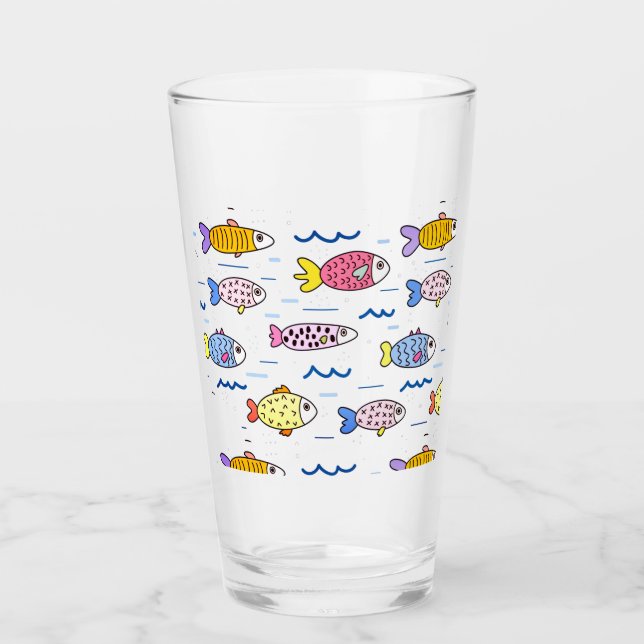 Verre École colorée de poissons (Devant)