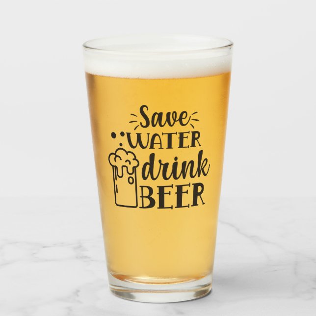 Verre Économisez de la bière à boire (Devant (rempli))