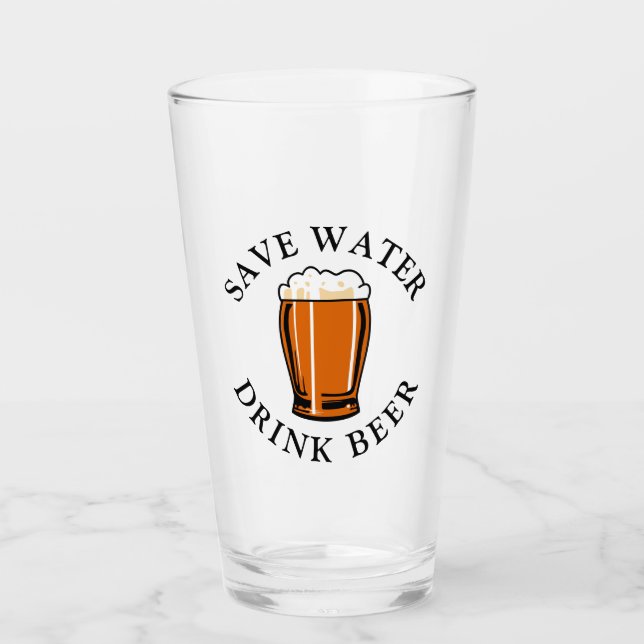 Verre Économisez de la bière à boire (Devant)