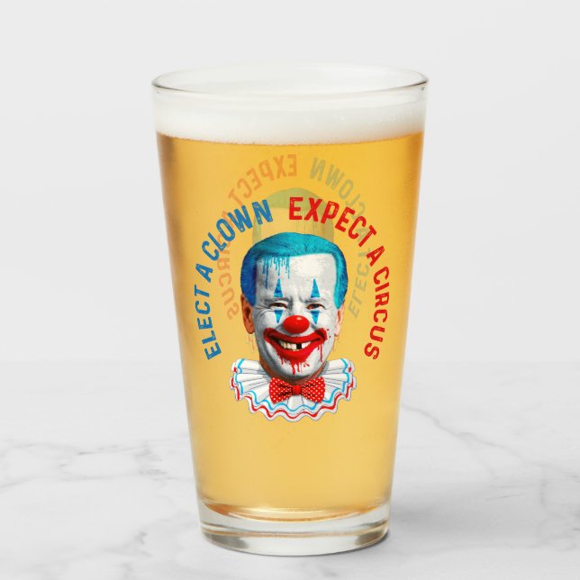 Verre Elect a clown drôle anti Biden clown Pro trump (Devant (rempli))