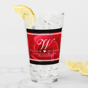 Verre Élégant 15e 26e 36e anniversaire de Mariage Rose