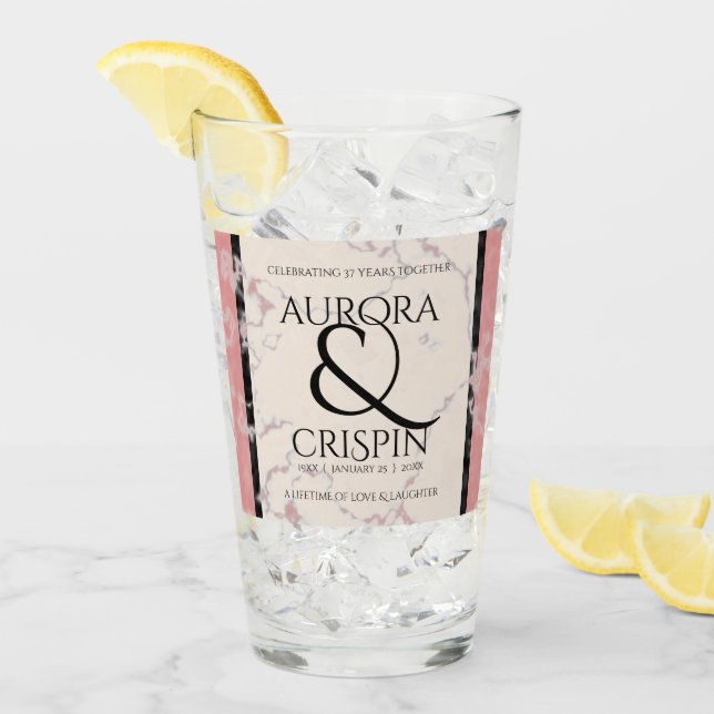 Verre Élégant 37e anniversaire du Mariage Alabaster (Devant glace)