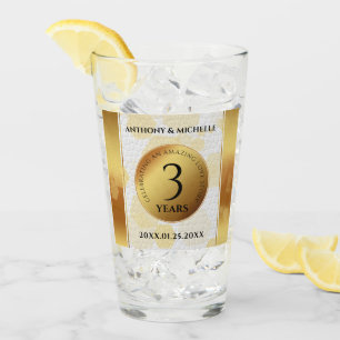 Verre Élégant 3ème anniversaire de Mariage en cuir