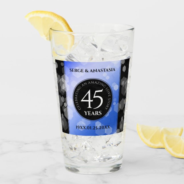 Verre Élégant 45e anniversaire de Mariage Sapphire (Devant glace)