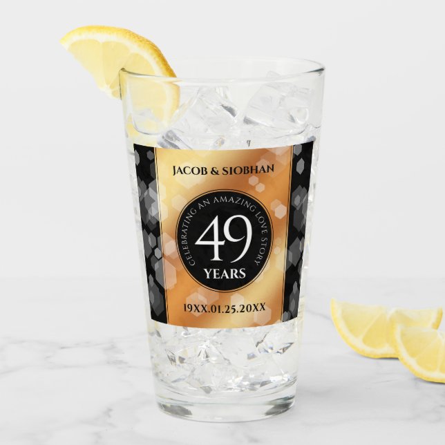 Verre Élégant 49ème anniversaire de Mariage de cuivre (Devant glace)