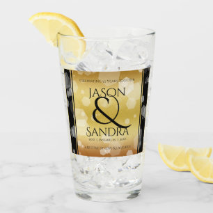 Verre Élégant 50e anniversaire de Mariage d'or