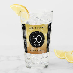 Verre Élégant 50e anniversaire de Mariage d'or