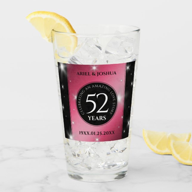 Verre Élégant 52ème anniversaire de Mariage de rubis éto (Devant glace)