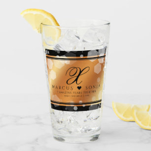 Verre Élégant 7e 22e 49e anniversaire de Mariage de cuiv