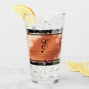 Verre Élégant 8ème 32ème anniversaire de Mariage de bron