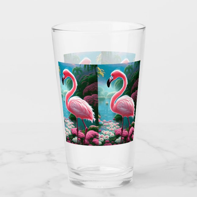 Verre Élégant Flamant rose tropical-70852 (Devant)