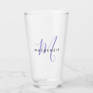 Verre Élégant Lavande Moderne Monogramme de script