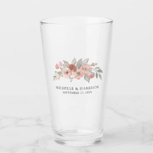 Verre Élégant Mariage d'aquarelle rose gris