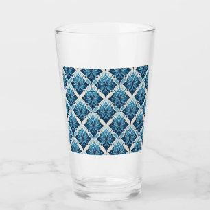 Verre Élégant modèle floral Boho en bleu
