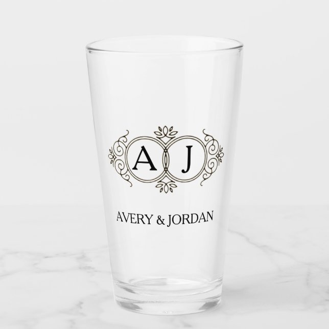 Verre Elegant Monogram couple initials luxurious style (Devant)