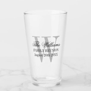Verre Élégant monogramme personnalisé de la réunion 