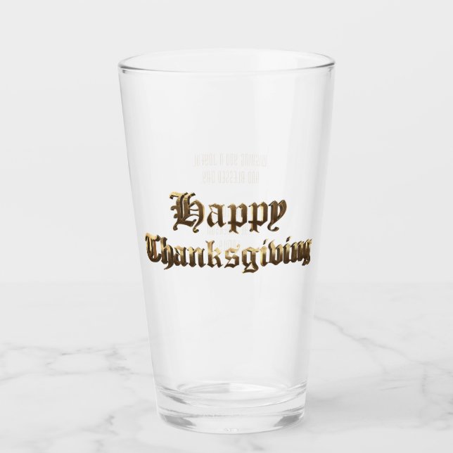 Verre Élégant vieux Bon thanksgiving de lettres anglais (Devant)
