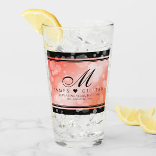 Verre Elégante 35ème anniversaire de Mariage de corail