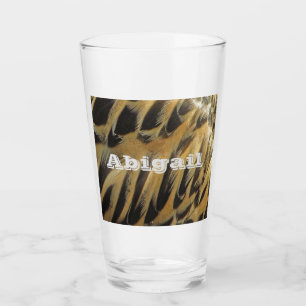 Verre Elégante Brown Plumes de canard Motif Photo Nature