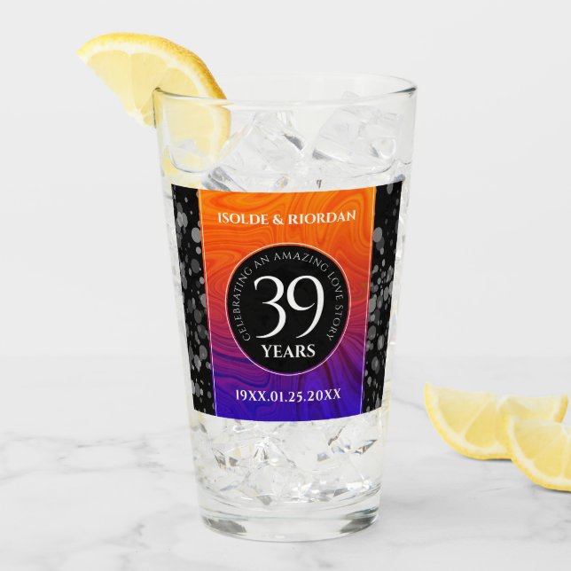 Verre Élégante célébration du 39e anniversaire du Mariag (Devant glace)