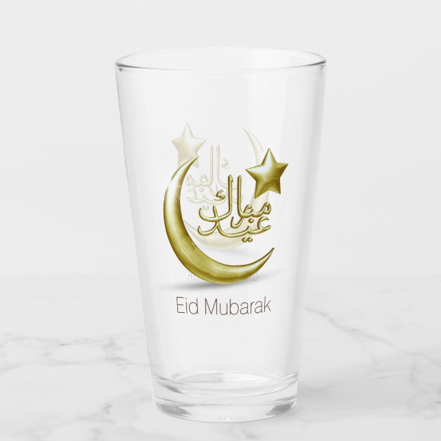 Verre Élégante étoile de l'Aïd Moubarak Gold Moon (Devant)