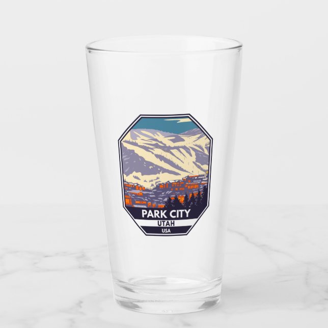 Verre Emblem de la région d'hiver de Park City Utah (Devant)
